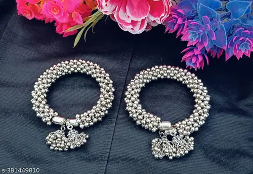 Silver Sterling Silver Kada (Pack of 2)